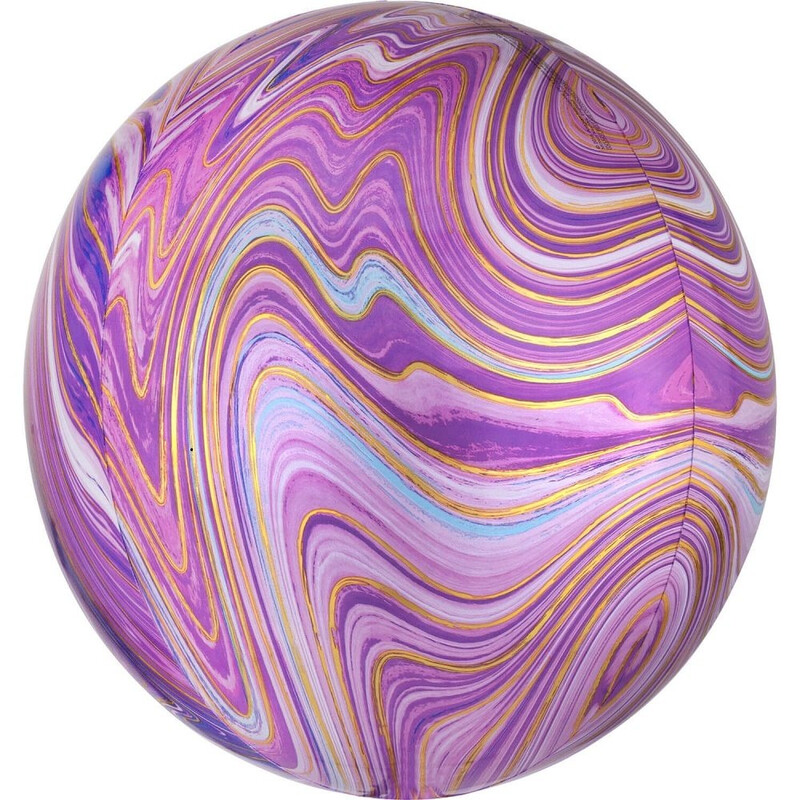 Μπαλόνι Φοιλ Marblez Purple Μωβ 38 x 40 εκ