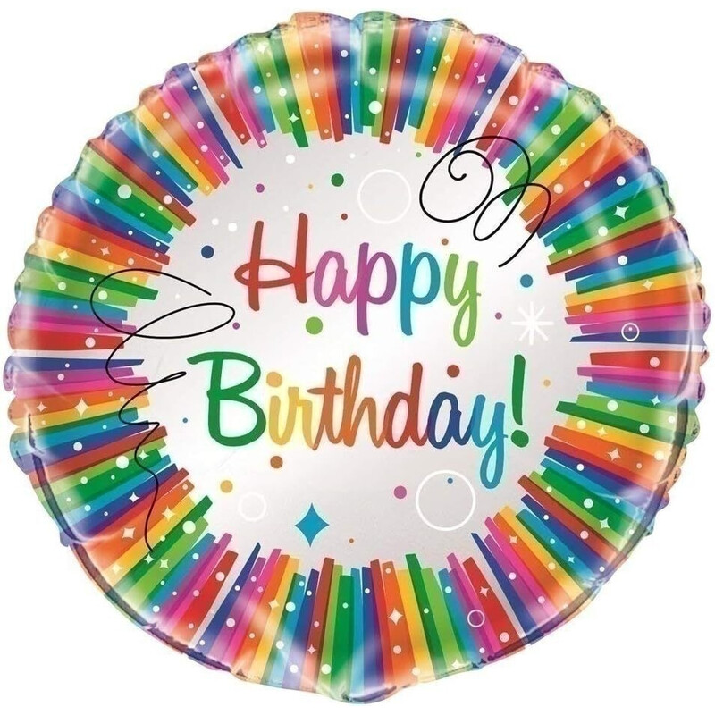 Μπαλόνι Φοιλ 18 Happy Birthday Rainbow / 46 εκ