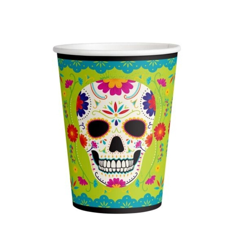 Ποτήρια χαρτ. 250ml Day of the Dead /8 τεμ
