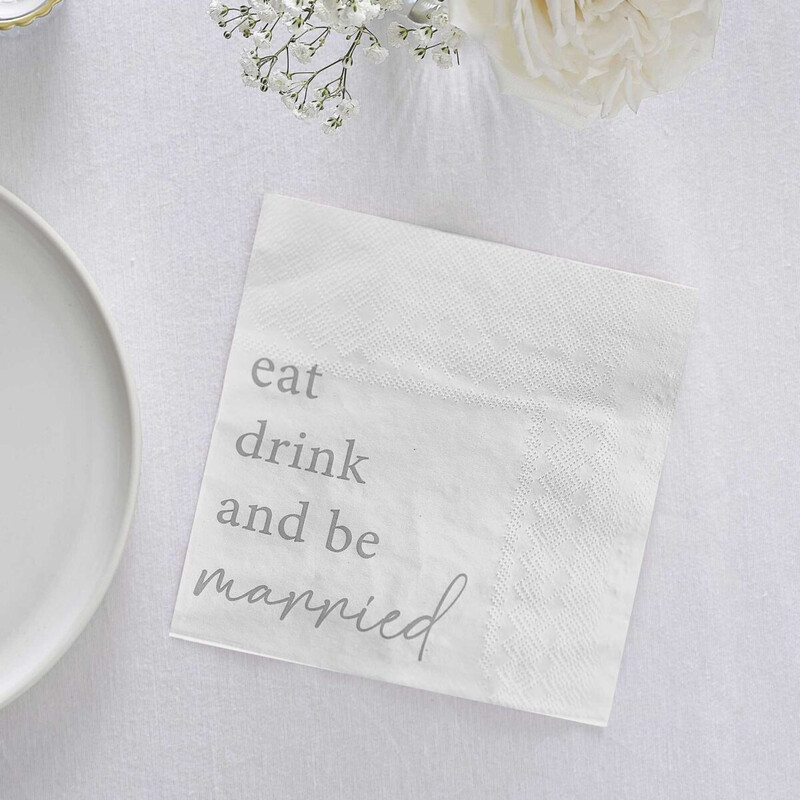 Χαρτοπετσέτες Γάμου Eat Drink and Be Married /WEDDING 16 τεμ