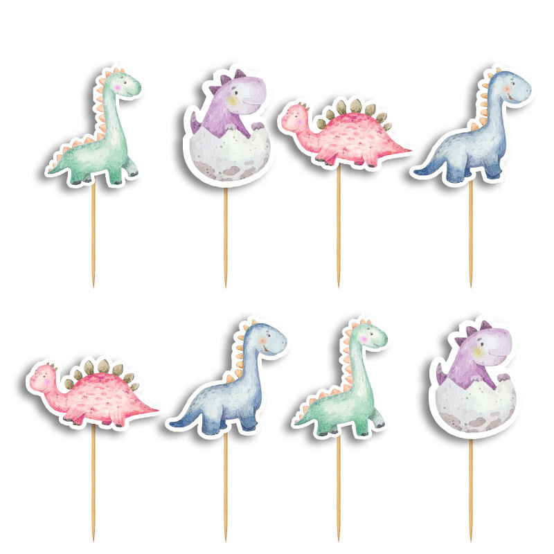 Cupcake toppers Baby Dino 10cm / 8τμχ