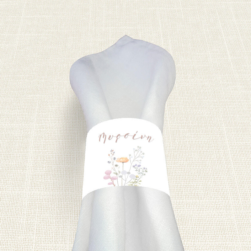 Δαχτυλίδι πετσέτας χάρτινο με όνομα Floral Pastel