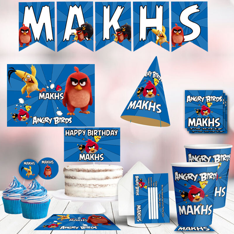 Σετ πάρτυ με όνομα Angry Birds XL / 8 ατόμων