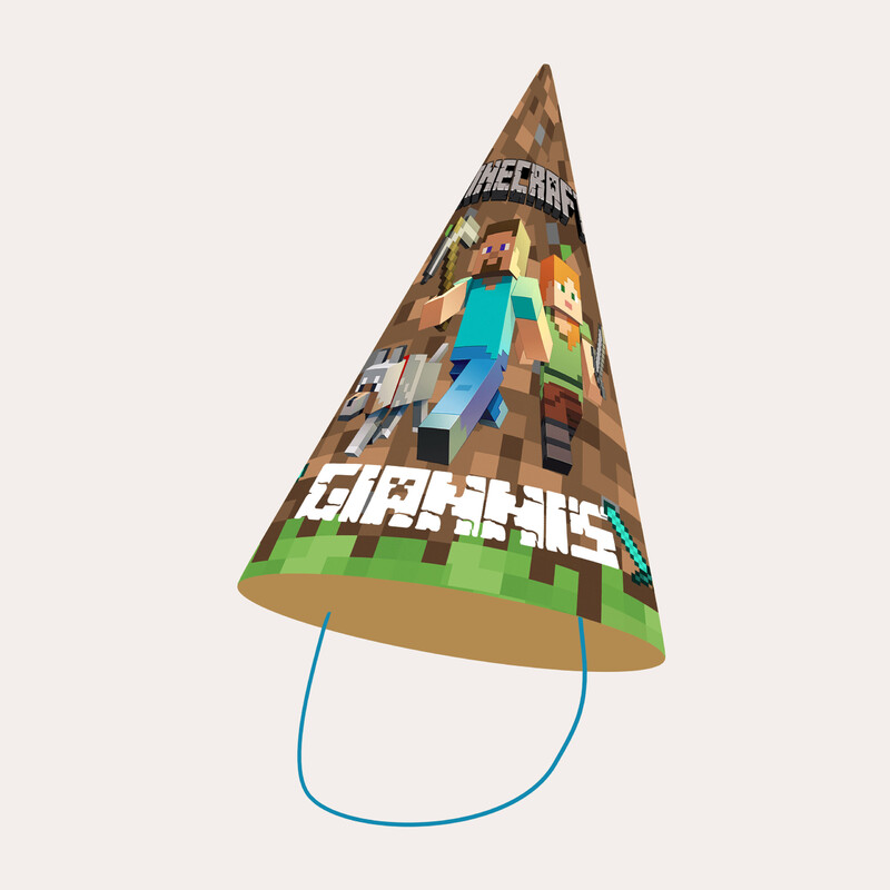 Καπελάκια πάρτυ με όνομα Minecraft / 8τμχ