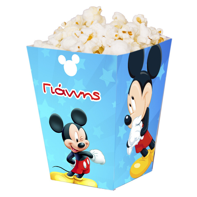 Κουτί Pop Corn με όνομα Mickey 15cmx9cmx9cm