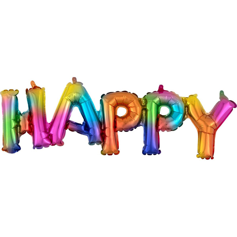 Μπαλόνι Φοιλ  Phrase Happy Rainbow Splash / 76εκ x 25εκ