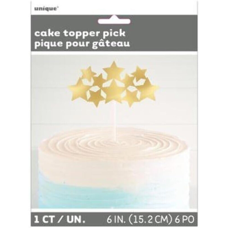 Διακόσμηση Τούρτας Χρυσά Αστέρια / Gold Stars Cake Topper 15 x 12 εκ