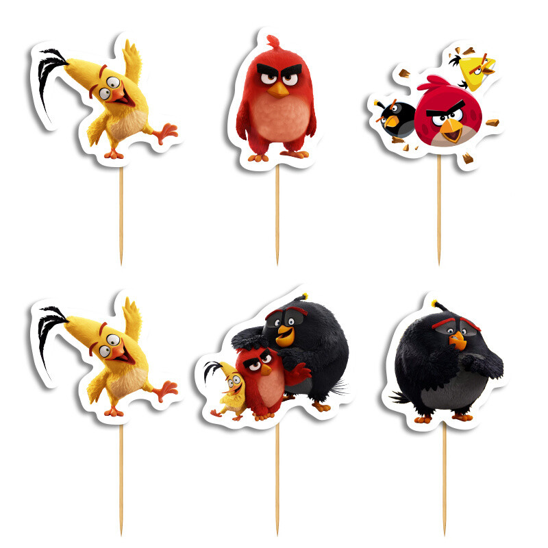 Cupcake toppers Angry Birds 10cm / 8τμχ