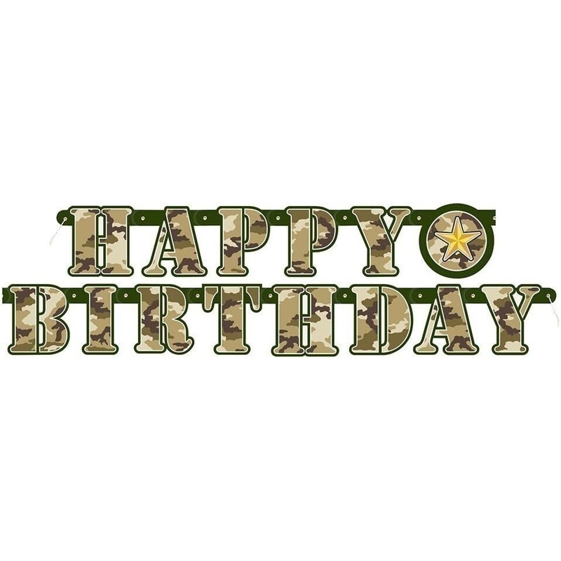 Γιρλάντα Happy Birthday Military - Παραλλαγή / 152 εκ.