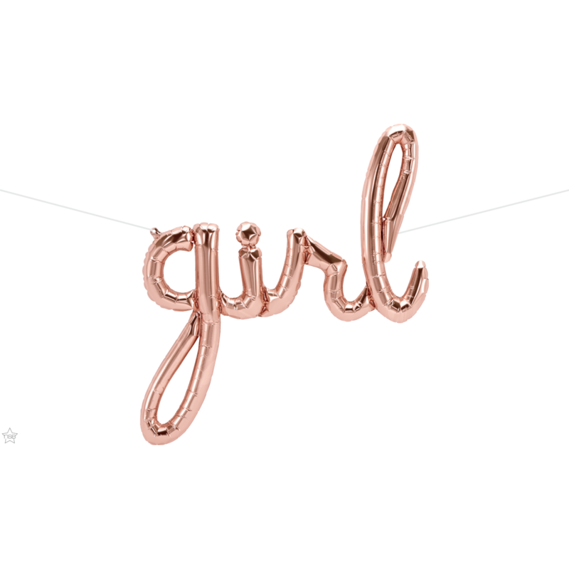 Μπαλόνι Φοιλ Script Phrase Girl Ροζ Χρυσό  66x69 εκ