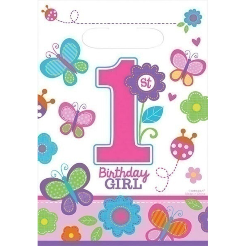 Τσάντες δώρου 1st Birthday για κορίτσι/8τμχ