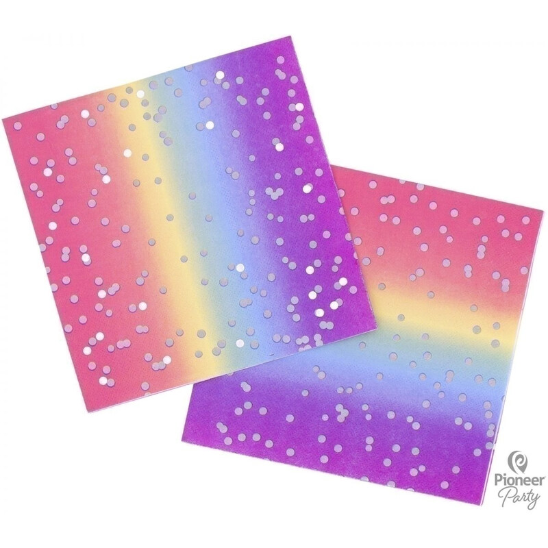 Χαρτοπετσέτες φαγητού 33εκ Rainbow Ombre /16 τεμ - Pride