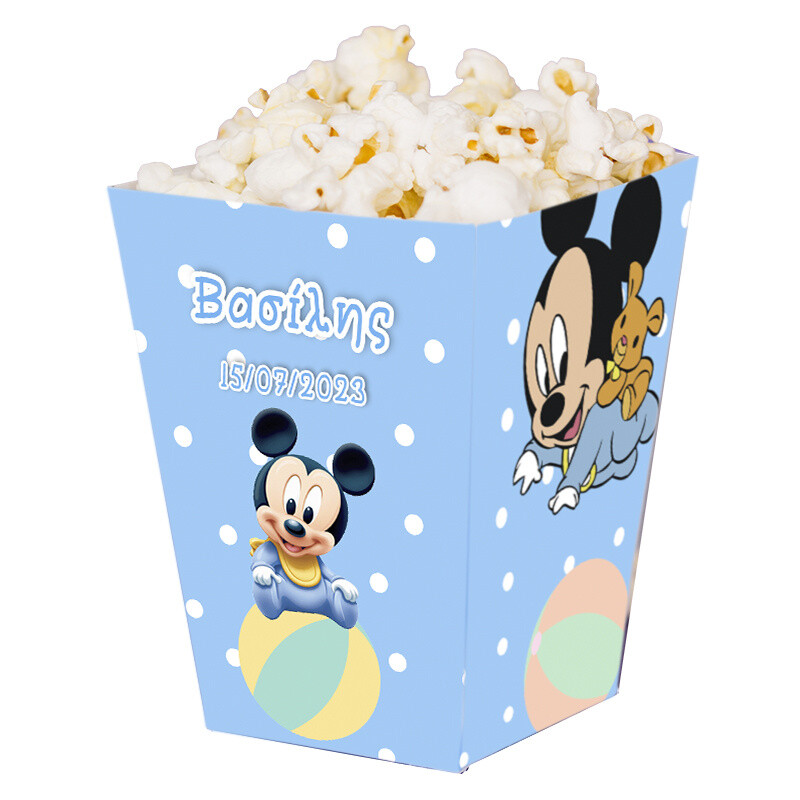 Κουτί Pop Corn με όνομα Baby Mickey 15cmx9cmx9cm