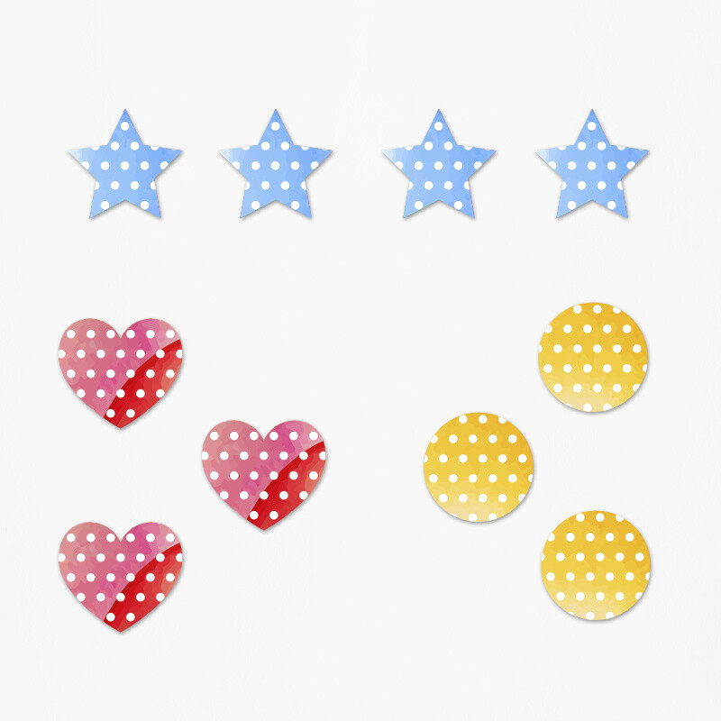 Ξύλινα διακοσμητικά Pastel Pattern mix/ 10τμχ(2cm)