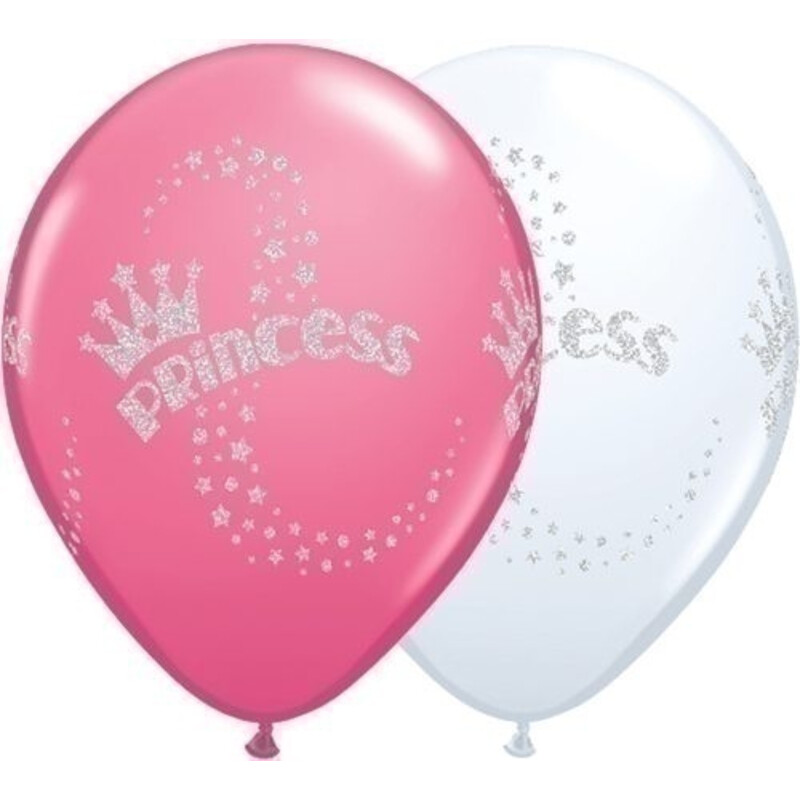 Μπαλόνια Λάτεξ 11 Glitter Princess Ast White and Rose /25 τεμ