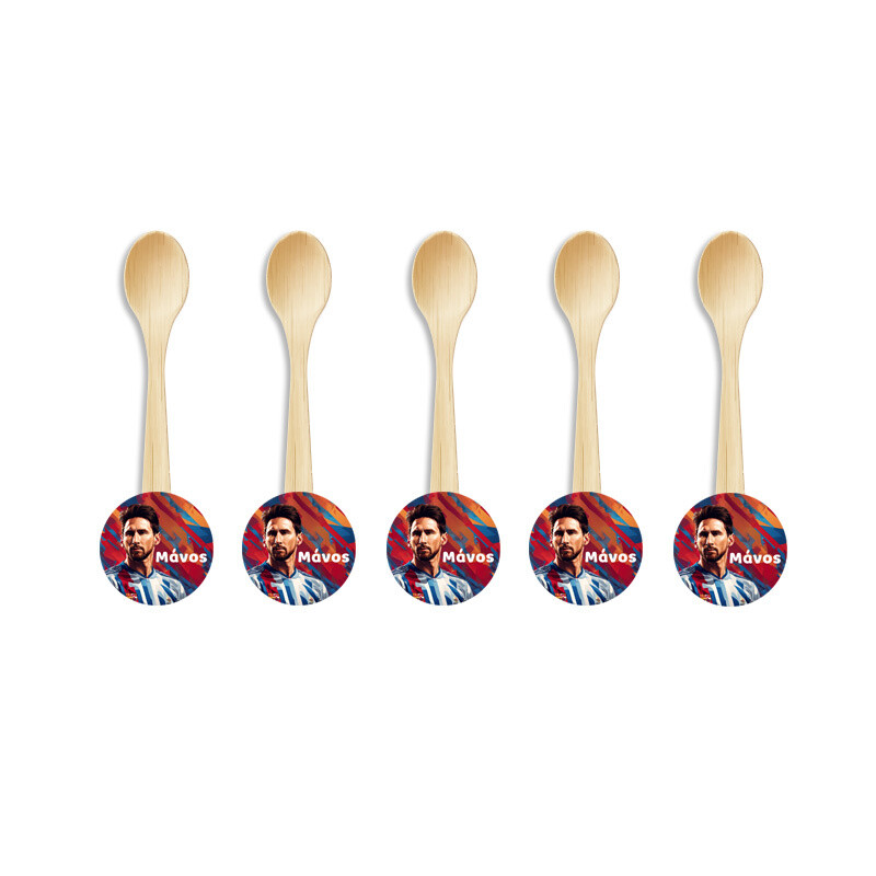 Ξύλινα Κουταλάκια με όνομα Messi / 8τμχ