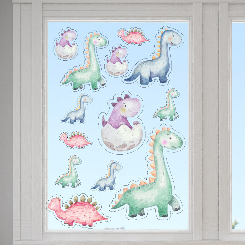 Αυτοκόλλητα τζαμιού Baby Dino /10 τμχ