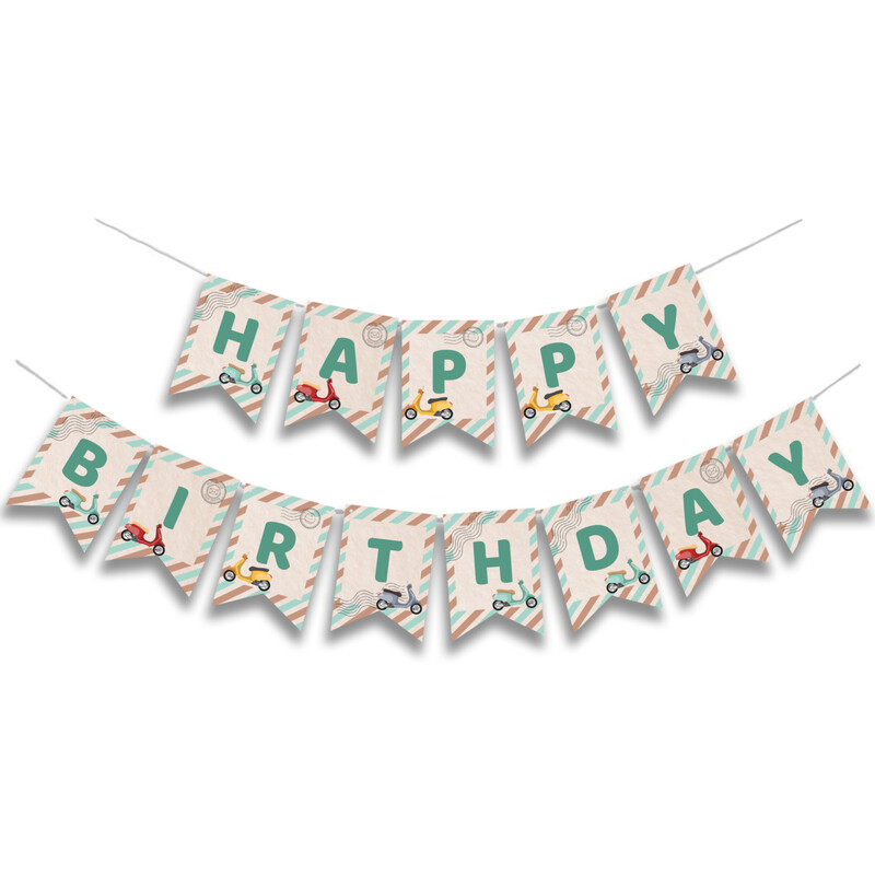 Γιρλάντα Γράμματα Βέσπα Happy Birthday