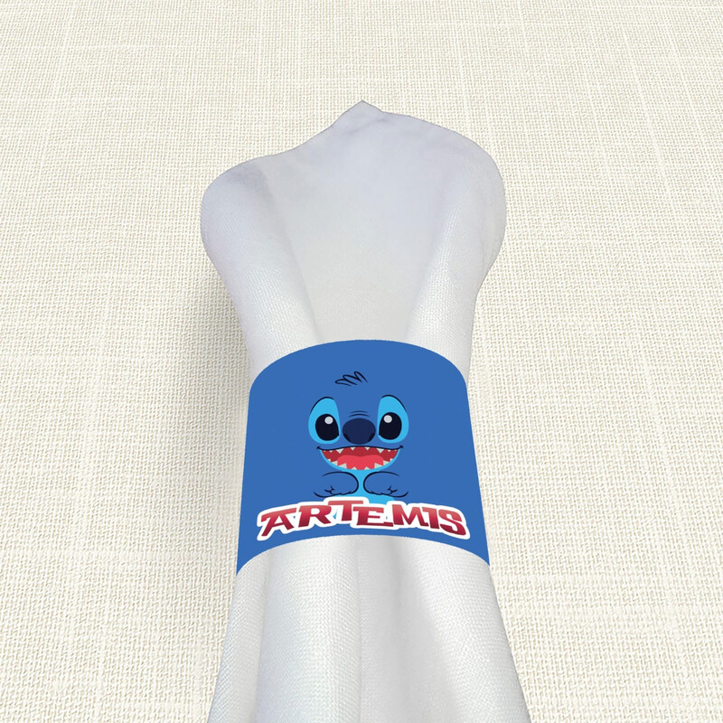 Δαχτυλίδι πετσέτας χάρτινο με όνομα Lilo & Stitch