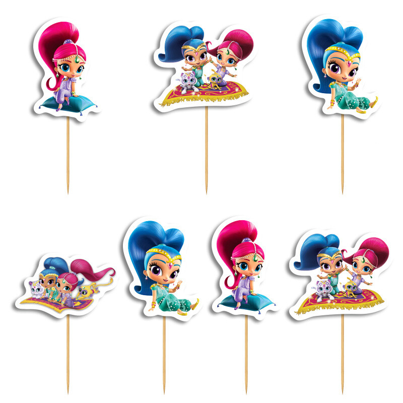 Cupcake toppers Shimmer & Shine 10cm / 8τμχ