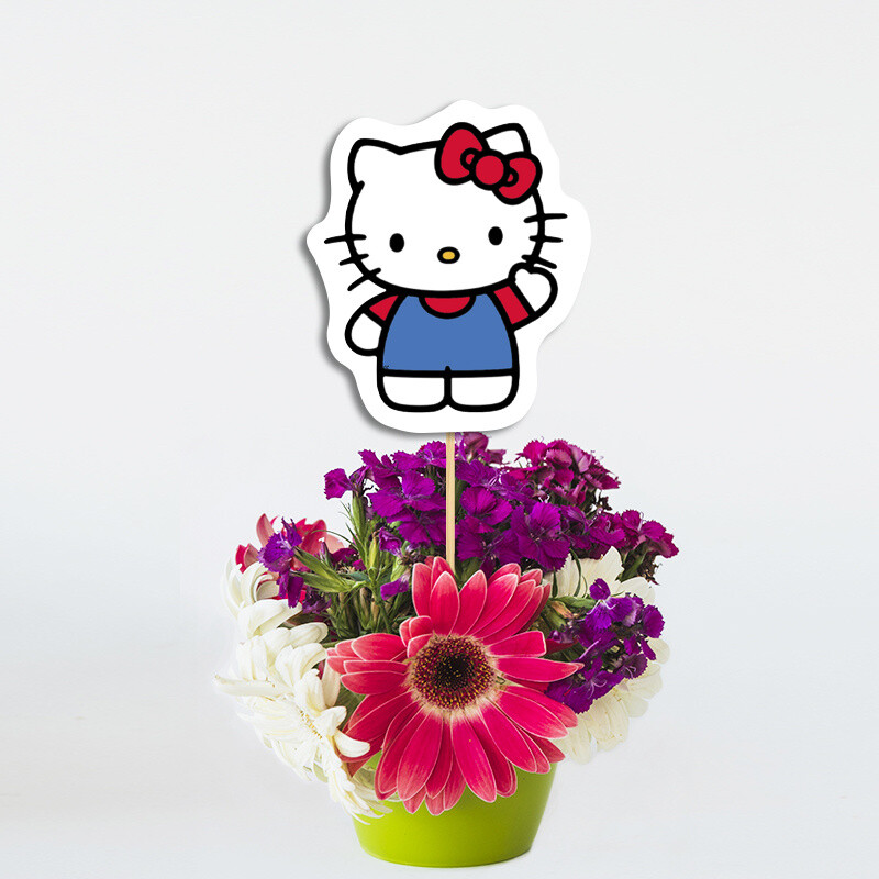 Τοππερ Διακοσμητικό Hello Kitty χάρτινο για τον Μπουφέ/ 20cm