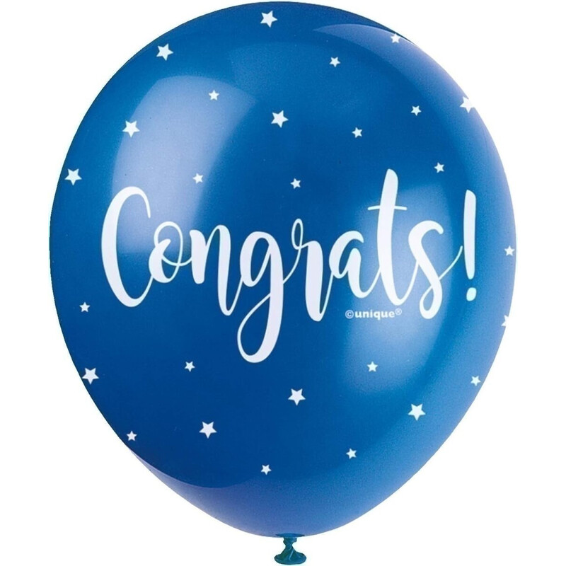 Μπαλόνια λατέξ μεταλ. 12 Ασορτί  Congrats  / 5 τεμ