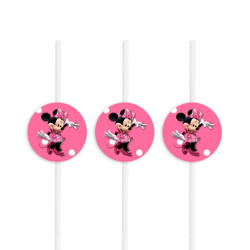 Χάρτινα καλαμάκια με όνομα Minnie / 8τμχ