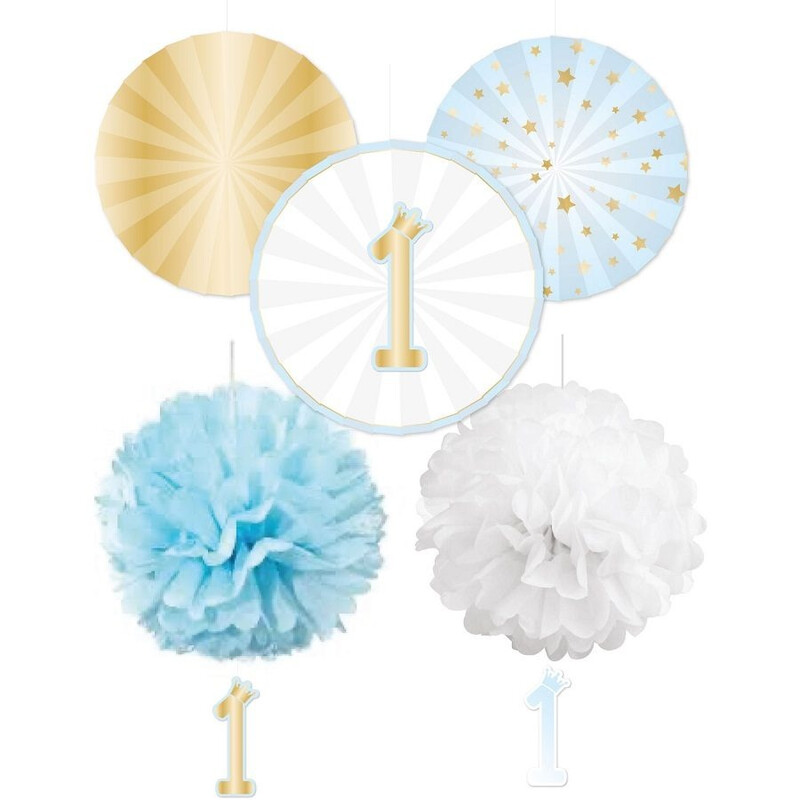 Σετ Διακόσμηση Πρώτα Γενέθλια 1st Birthday Blue Ombre / 5 τεμ