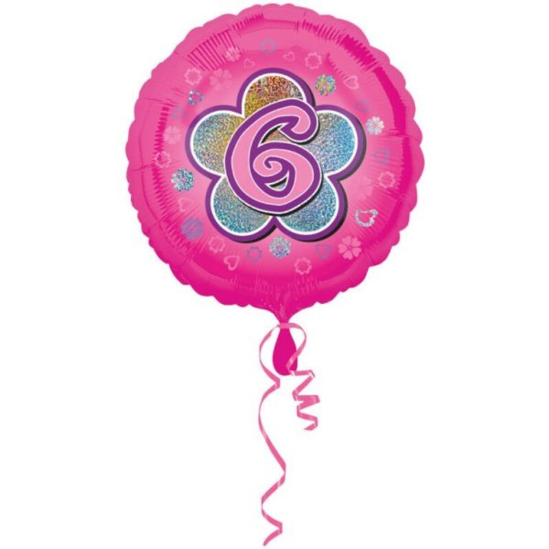 Φοιλ Μπαλόνι 18 Inches Στρογ. Flower Birthday Νούμερο 6
