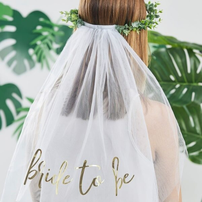 Τιάρα με τούλι Eucalyptus Bride To Be/bachelor Party