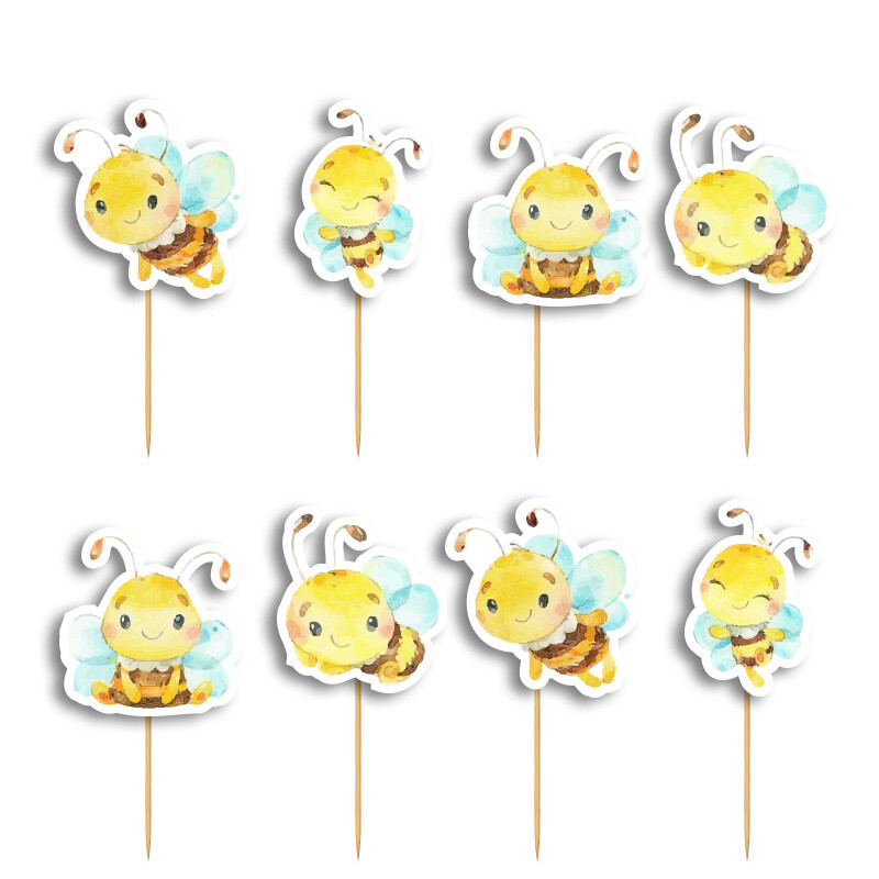 Cupcake toppers Μέλισσα 10cm / 8τμχ
