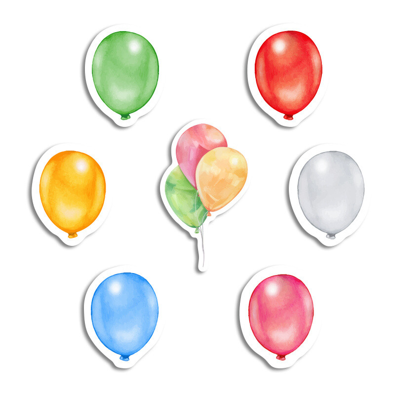 Αυτοκόλλητα Happy Birthday Pastel 10cm / 8τμχ