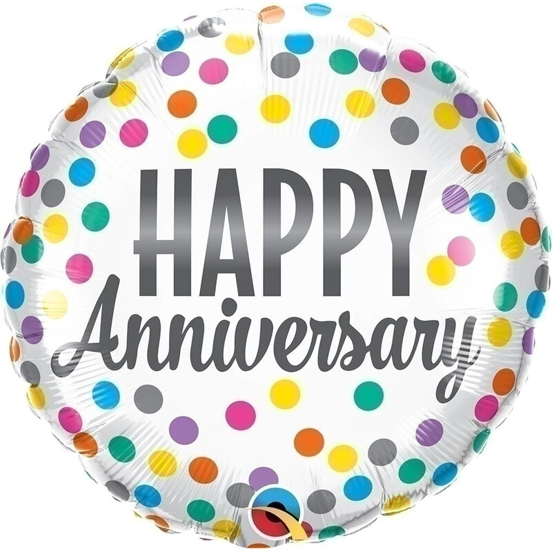 Μπαλόνι Φοιλ 18 Happy Anniversary Confetti Dots / 45 εκ
