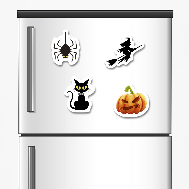 Ξύλινα μαγνητάκια Halloween Κολοκύθες 5cm/ 4τμχ