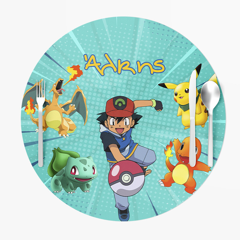 Σουπλά Χάρτινα στρογγυλά με όνομα Pokemon 27cm
