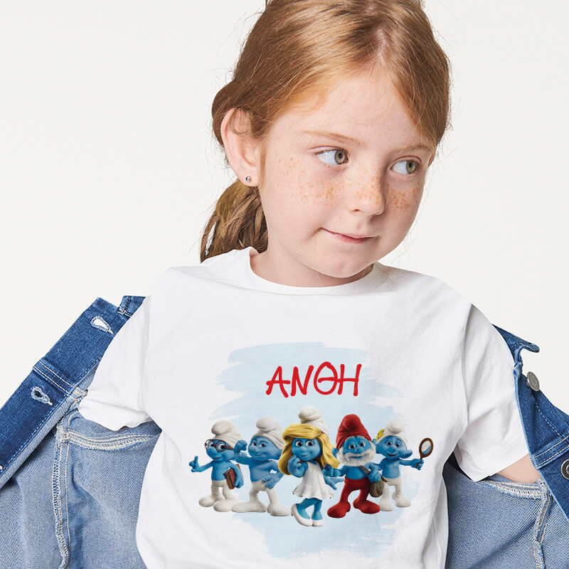Παιδικό T-shirt Στρουμφάκια για κορίτσι με όνομα