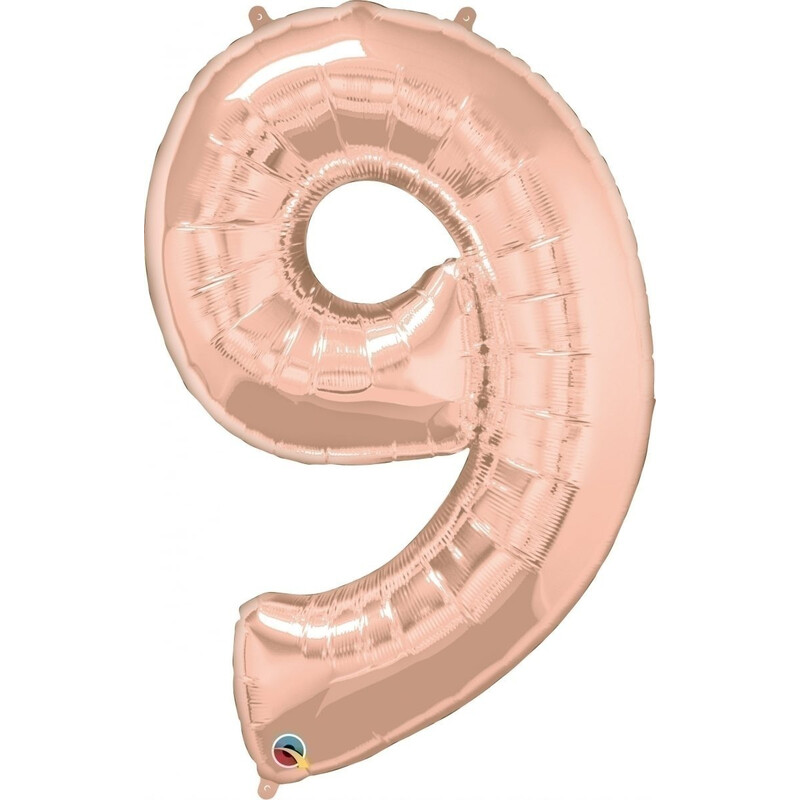 Μπαλόνι Φοιλ Σχήμα Νούμερο 9  Ροζ Χρυσό