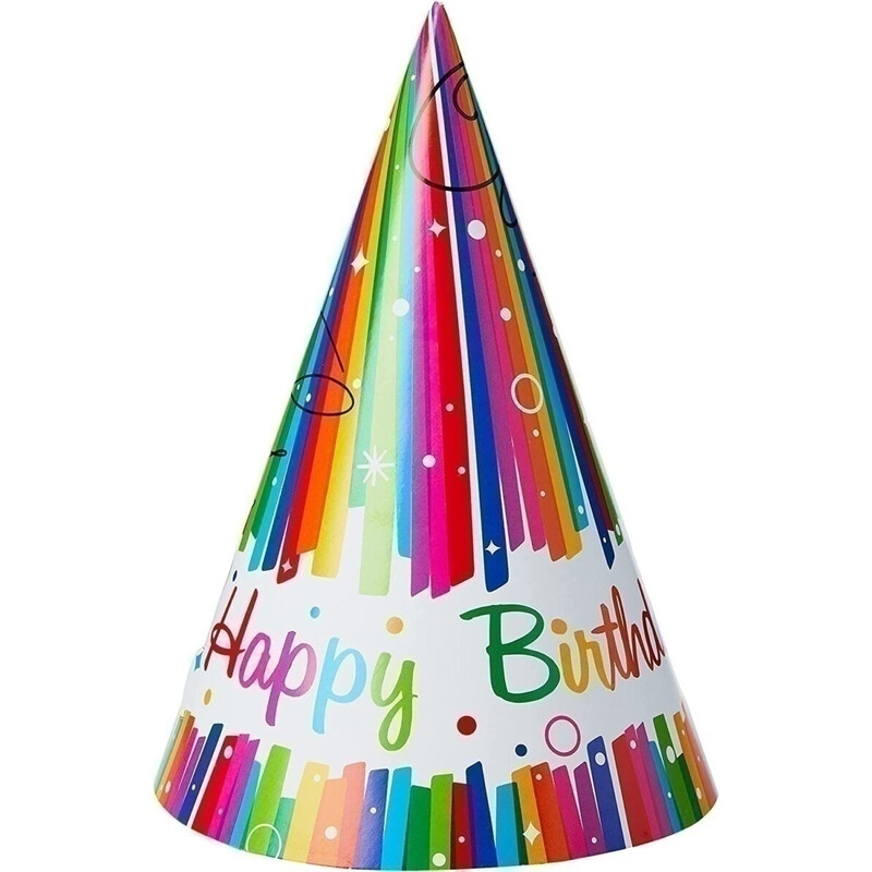 Καπελάκια Rainbow Ribbons Birthday / 8 τεμ