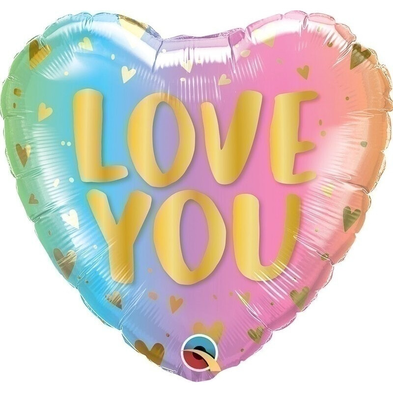 Μπαλόνι Φοιλ 18 Love You Pastel Ombre & Hearts / 45 εκ