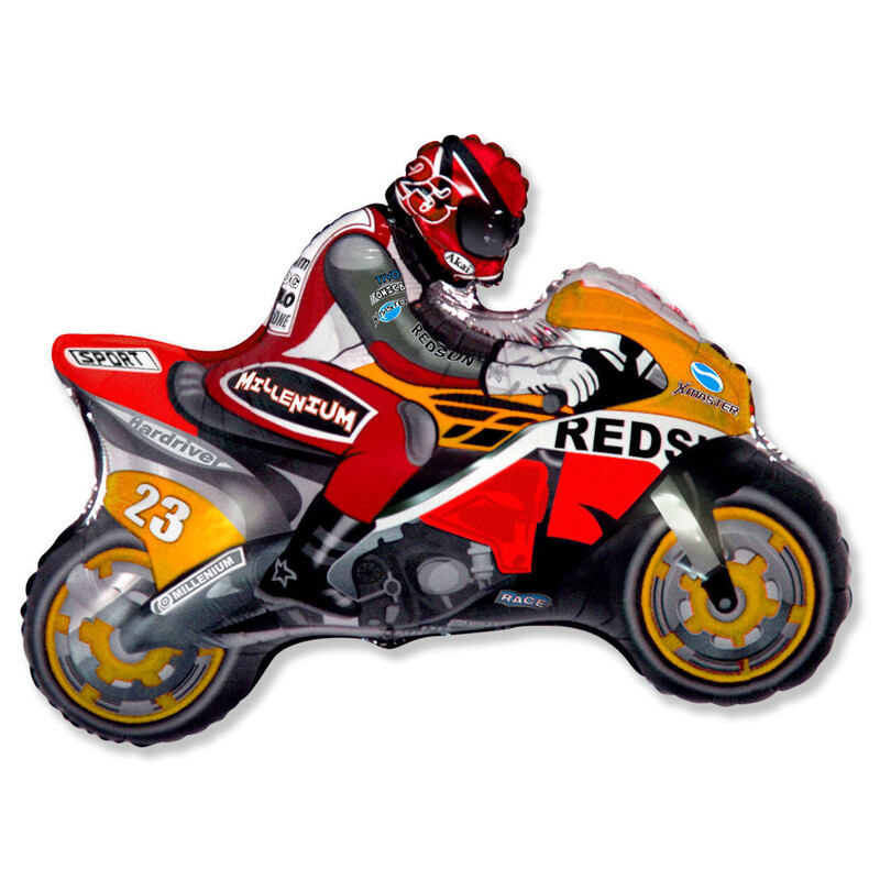 Μπαλόνι Φοιλ Σχήμα Moto Racing - Μοτοσικλέτα Πορτοκαλί /70 x 84 εκ - Ασυσκεύαστο
