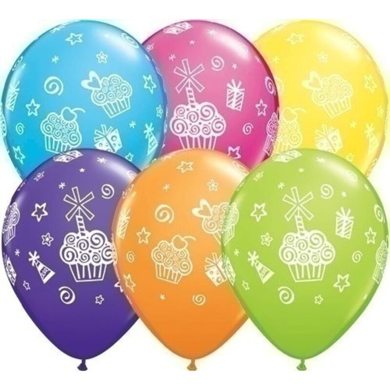 Μπαλόνια Λάτεξ 11 Cupcakes & Presents Trop. Assort. /25 τεμ