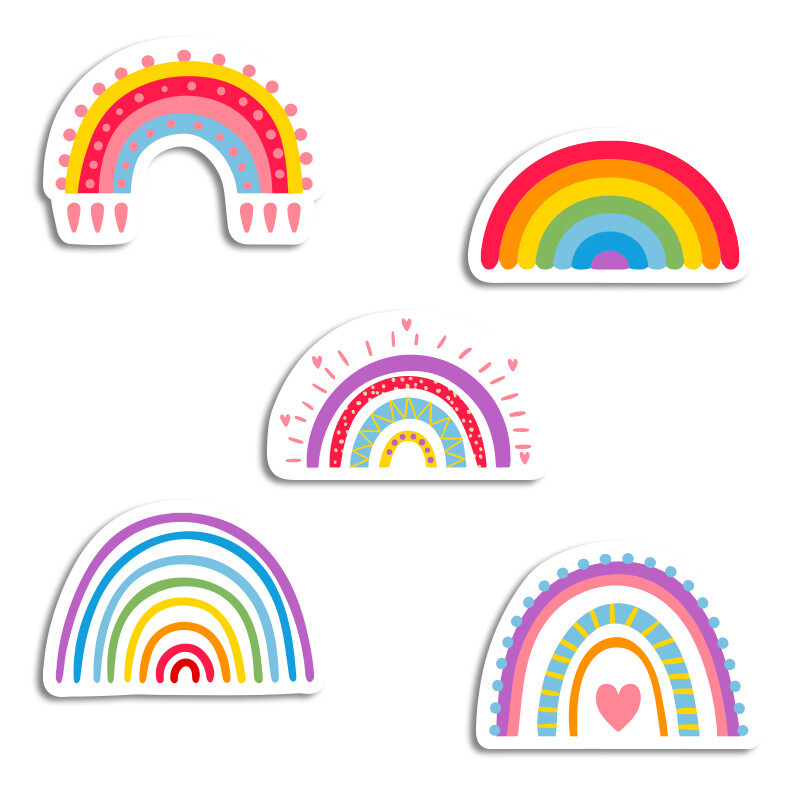 Αυτοκόλλητα Rainbow Retro 10cm / 8τμχ