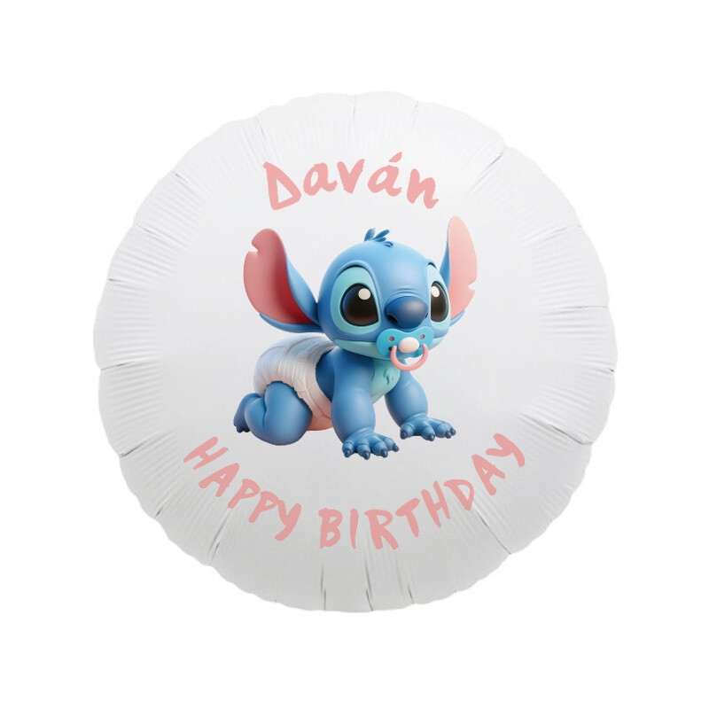Φόιλ Μπαλόνι Baby Stitch με όνομα / 43cm