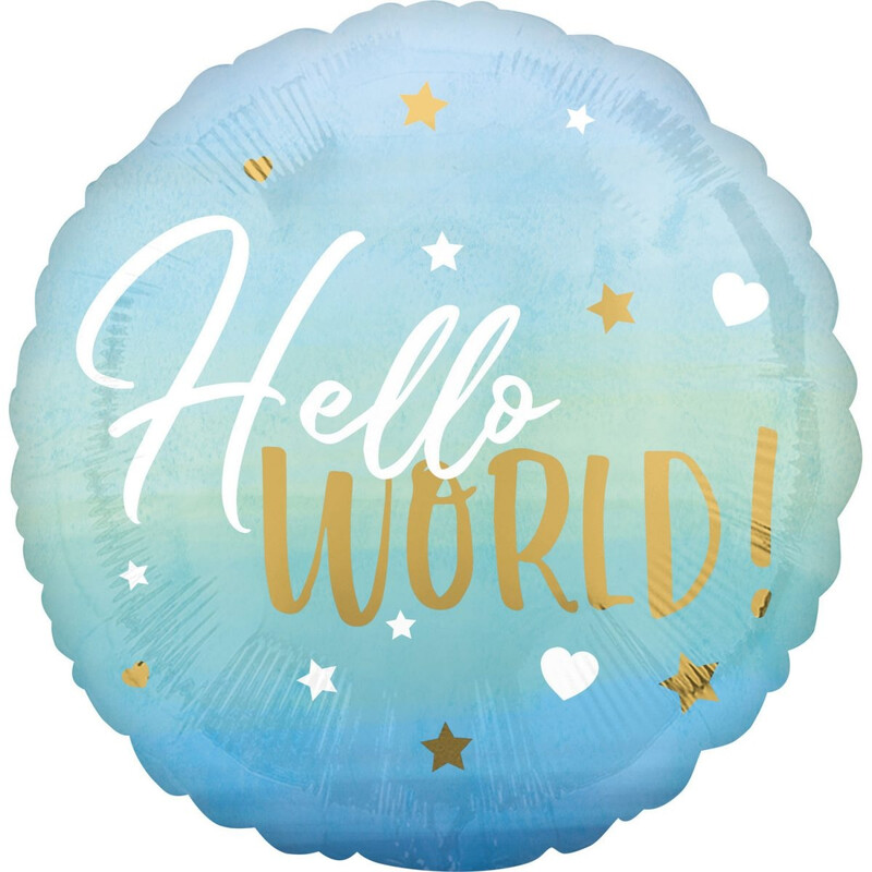 Μπαλόνι Φοιλ 18 Hello World!  Baby Boy / 45 εκ