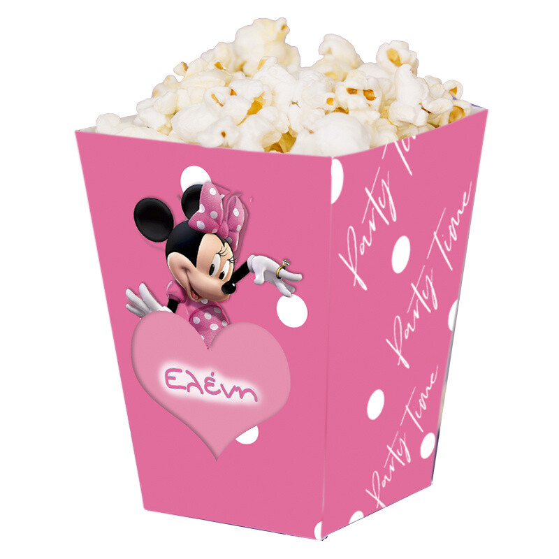 Κουτί Pop Corn με όνομα Minnie 15cmx9cmx9cm