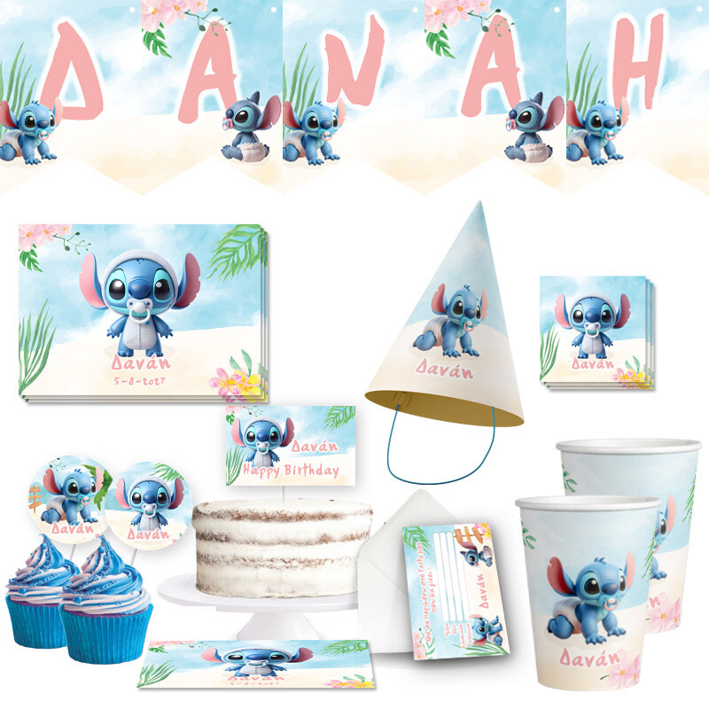 Σετ πάρτυ με όνομα Baby Stitch XL/8 ατόμων