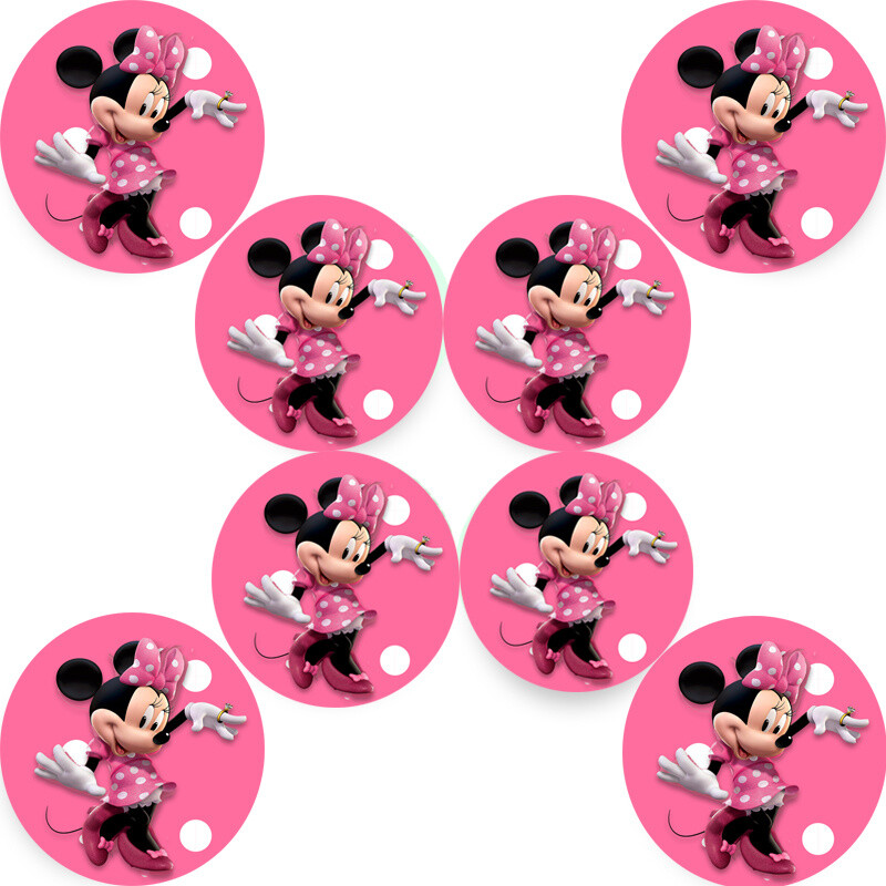 Στρογγυλά αυτοκόλλητα Minnie/8 τμχ