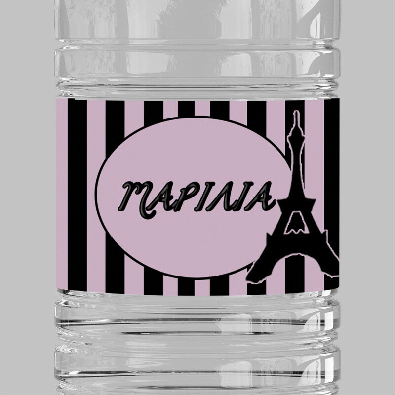 Ετικέτες νερού με όνομα Paris / 8 τμχ