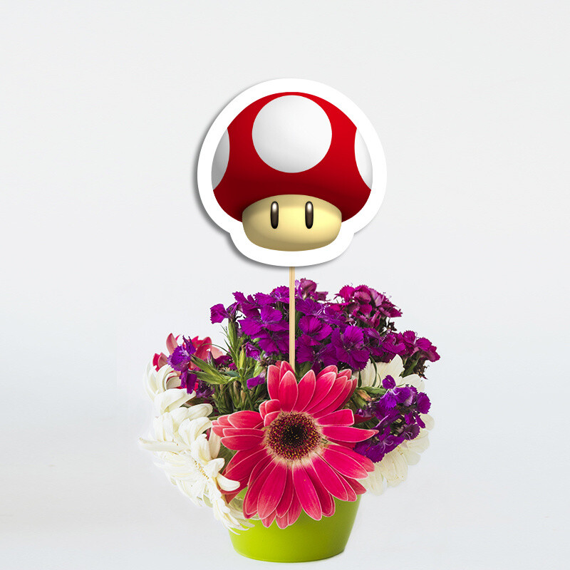 Topper Διακοσμητικό Super Mario χάρτινο/ 20cm