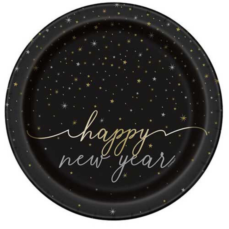 Πιάτα Χάρτινα 23 εκ  Happy New Year / 8 τεμ.